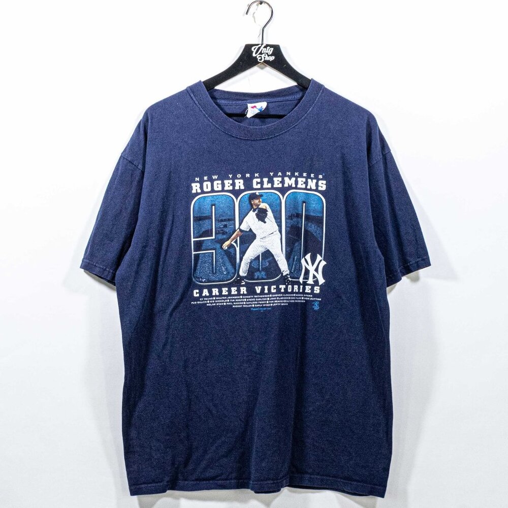 Roger Clemens 300 Wins New York Yankees Majestic T-Shirt XL Y2K Baseball MLB